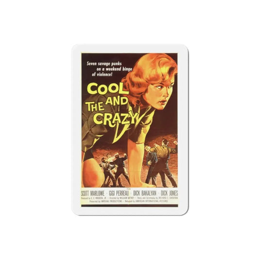 The Cool and the Crazy 1958 Movie Poster Refrigerator Magnet 2 Inch - The Sticker Space
