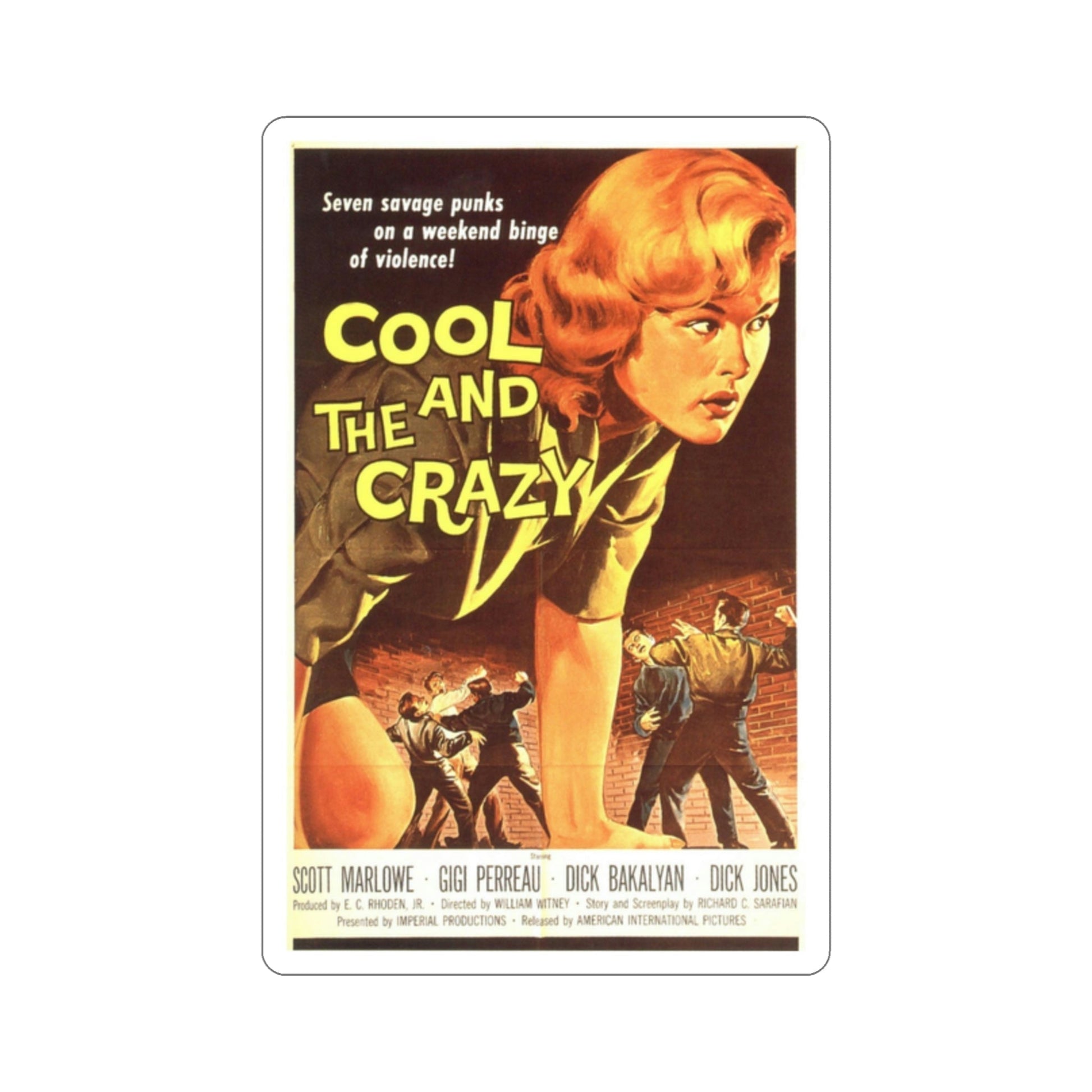 The Cool and the Crazy 1958 Movie Poster STICKER Vinyl Die-Cut Decal-2 Inch-The Sticker Space
