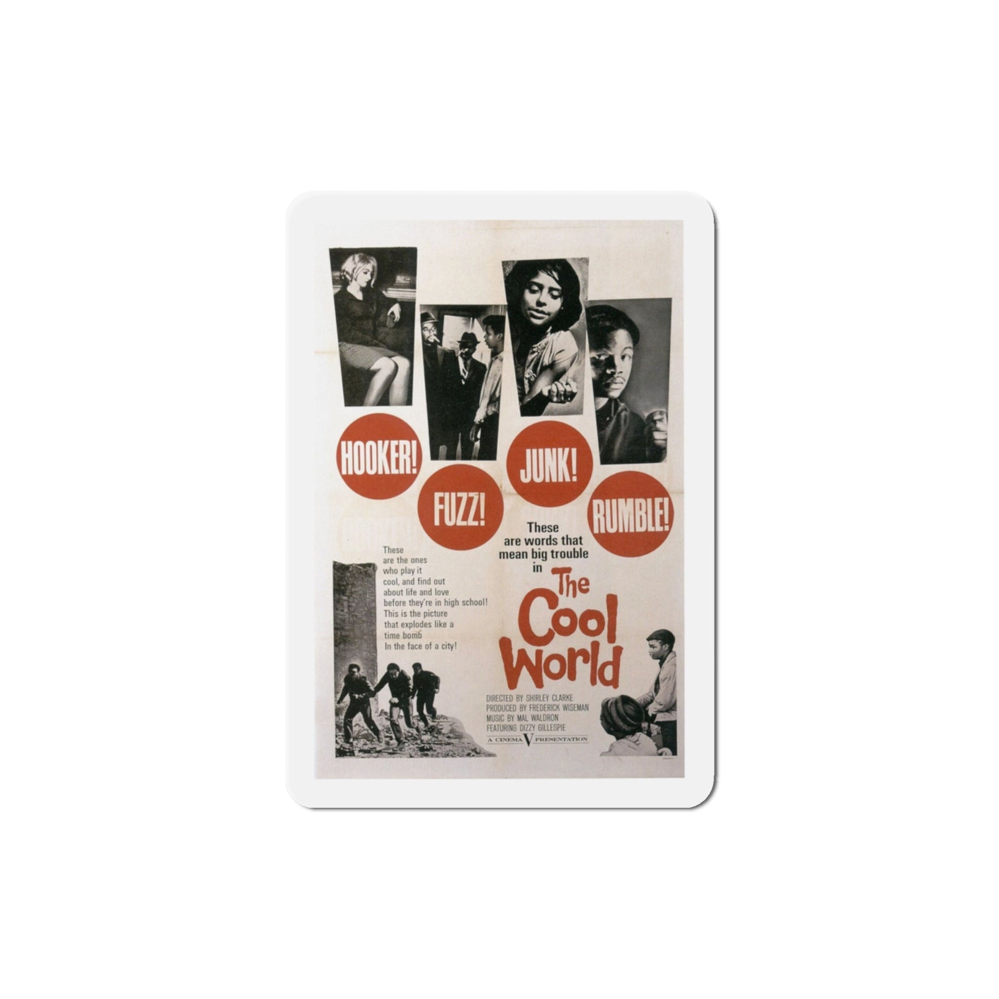The Cool World 1964 Movie Poster Die-Cut Magnet-3 Inch-The Sticker Space