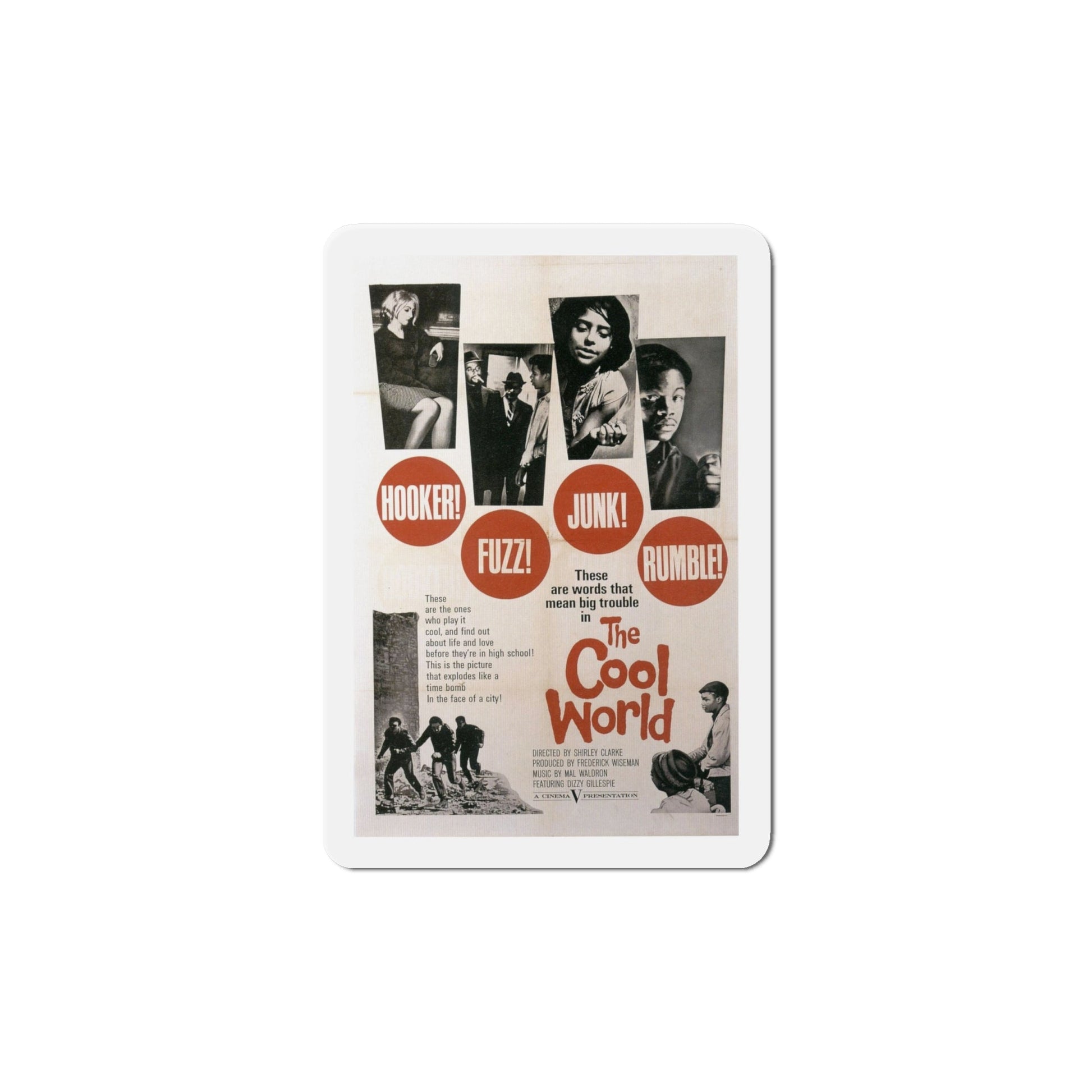 The Cool World 1964 Movie Poster Die-Cut Magnet-6 Inch-The Sticker Space