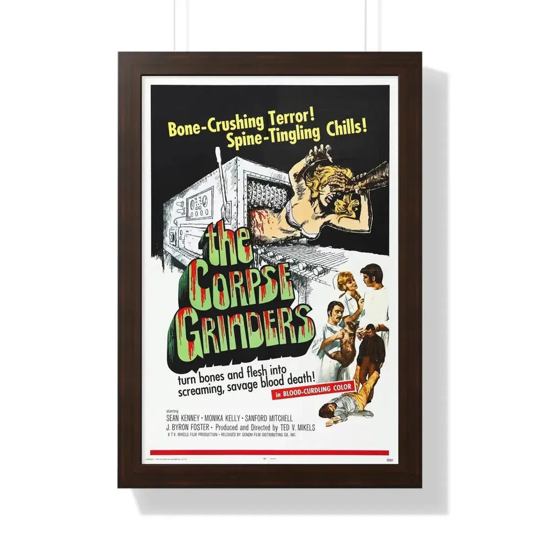 THE CORPSE GRINDERS 1971 - Framed Movie Poster 16″ x 24″ Walnut - The Sticker Space