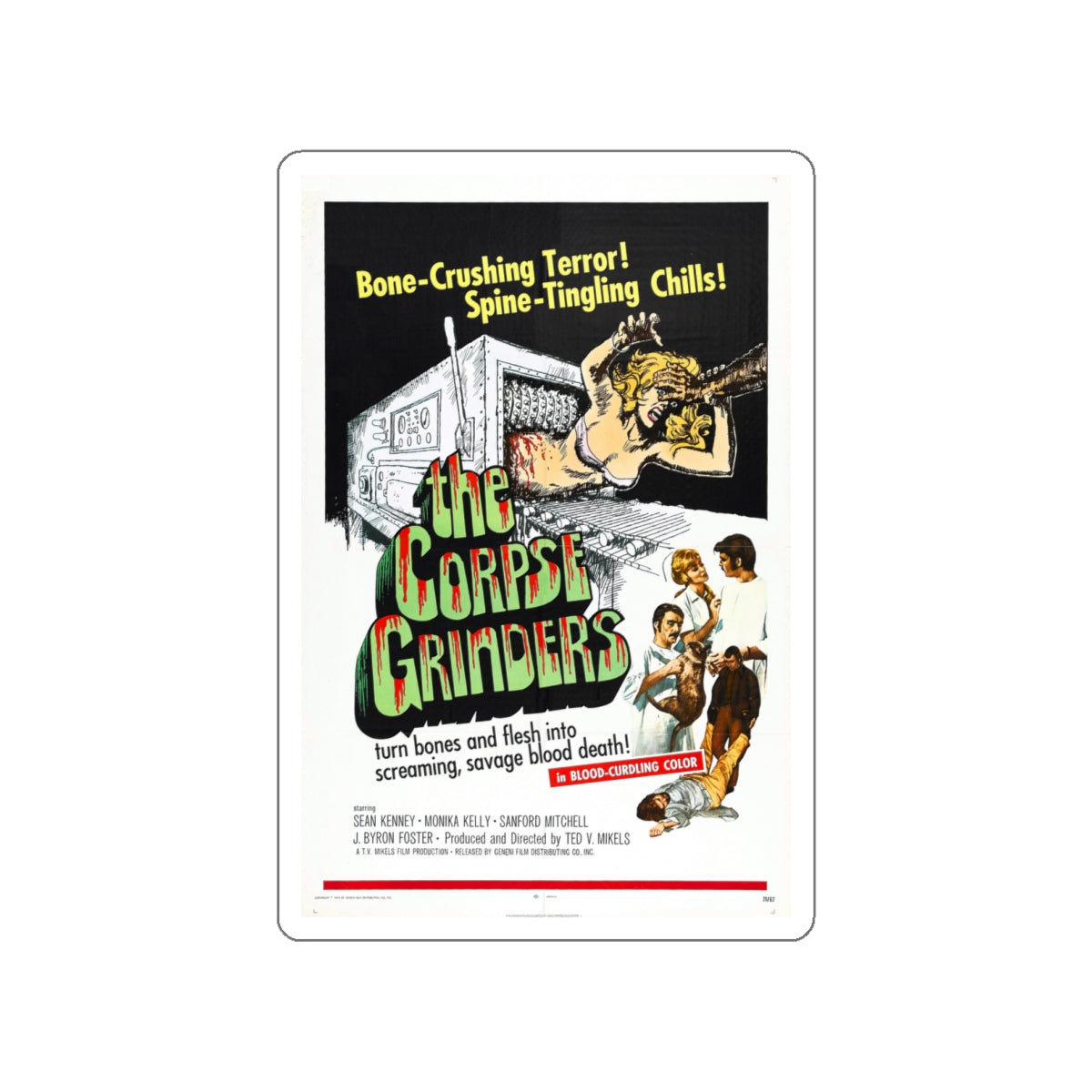 THE CORPSE GRINDERS 1971 Movie Poster STICKER Vinyl Die-Cut Decal-White-The Sticker Space
