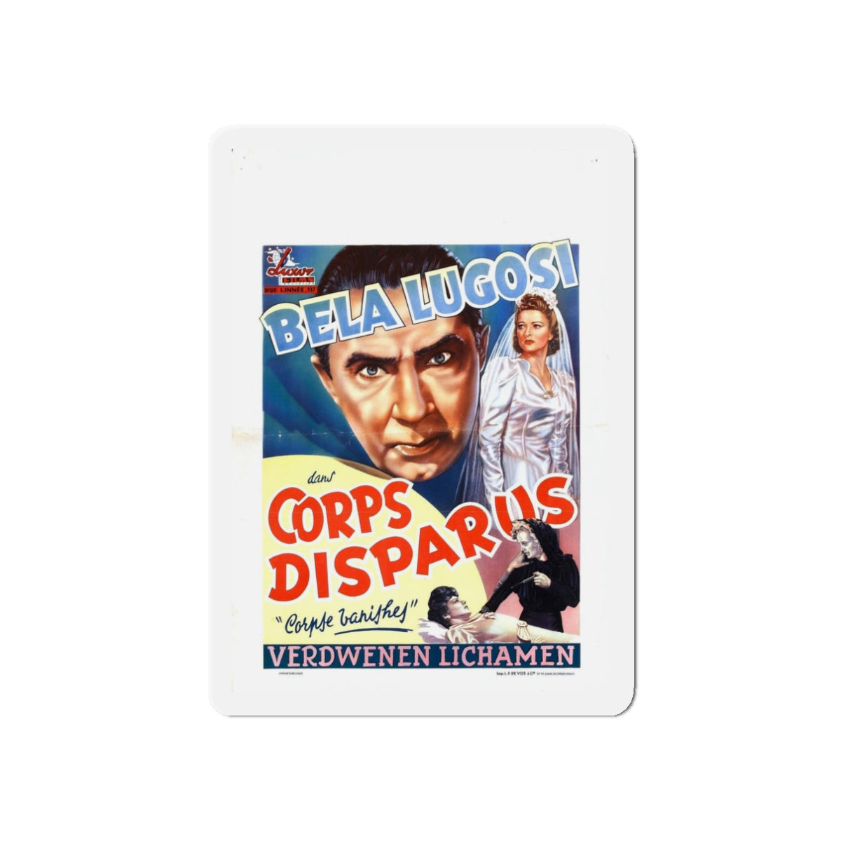 THE CORPSE VANISHES (BELGIAN) 1942 Movie Poster - Refrigerator Magnet-3" x 3"-The Sticker Space