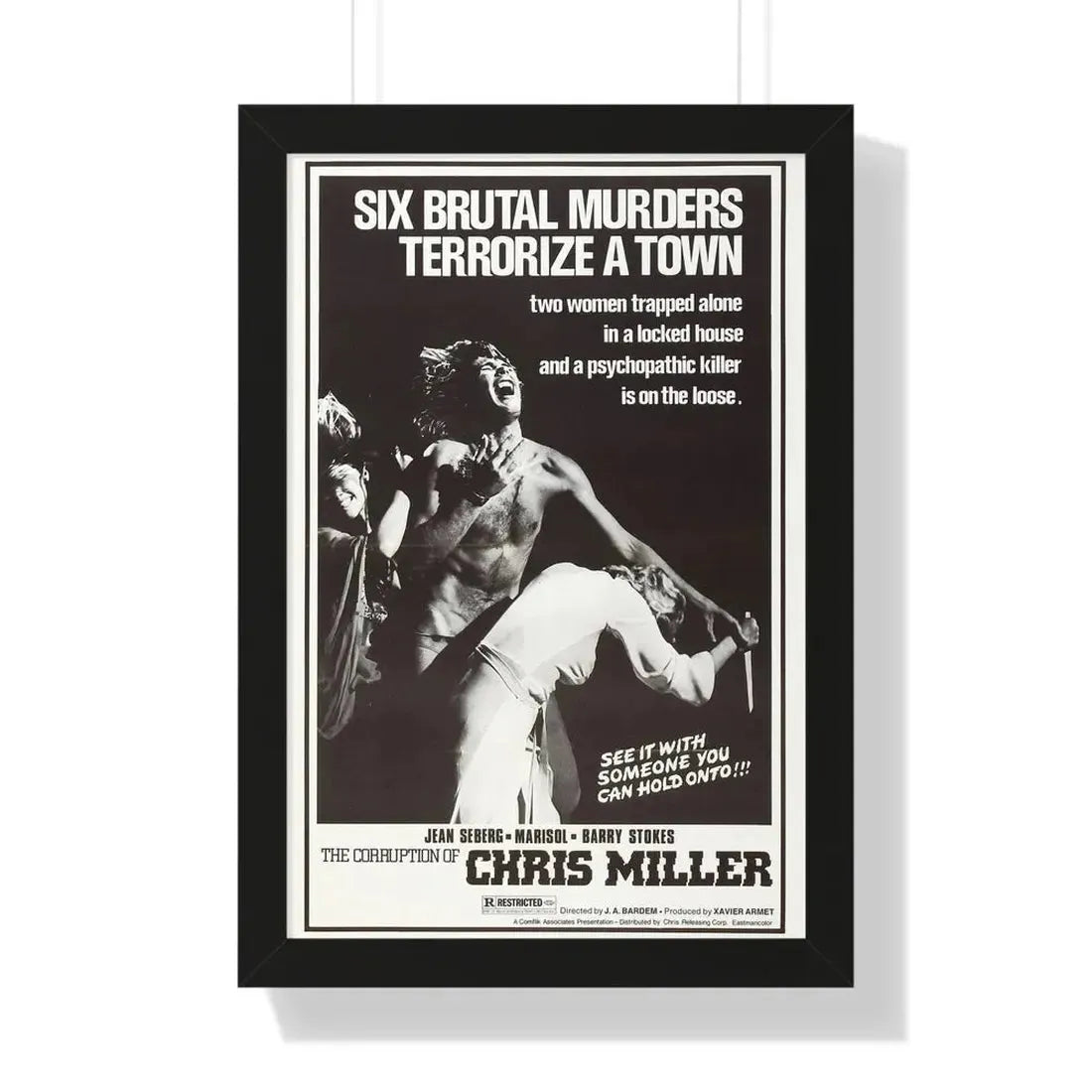 THE CORRUPTION OF CHRIS MILLER 1973 - Framed Movie Poster 16″ x 24″ Black - The Sticker Space