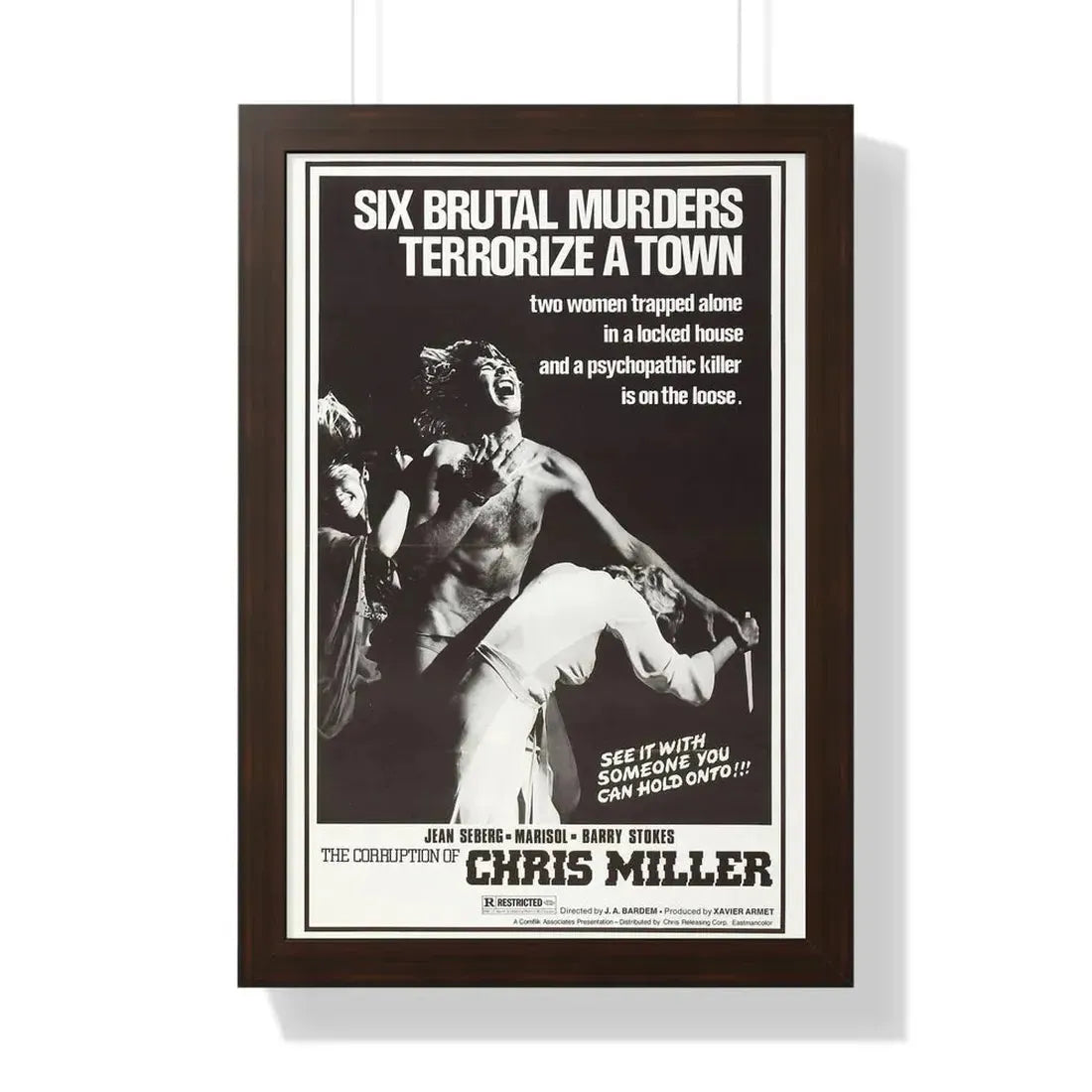 THE CORRUPTION OF CHRIS MILLER 1973 - Framed Movie Poster 16″ x 24″ Walnut - The Sticker Space