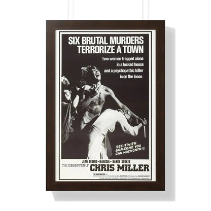 THE CORRUPTION OF CHRIS MILLER 1973 - Framed Movie Poster 16″ x 24″ Walnut - The Sticker Space