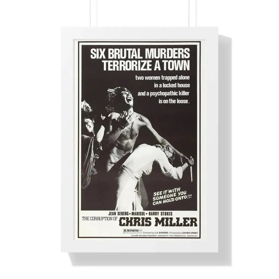 THE CORRUPTION OF CHRIS MILLER 1973 - Framed Movie Poster 16″ x 24″ White - The Sticker Space