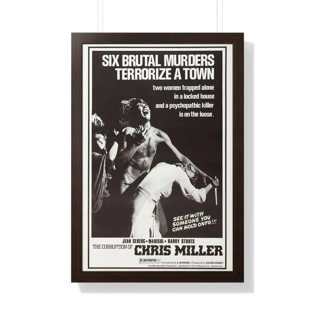 THE CORRUPTION OF CHRIS MILLER 1973 - Framed Movie Poster 20" x 30" Walnut - The Sticker Space