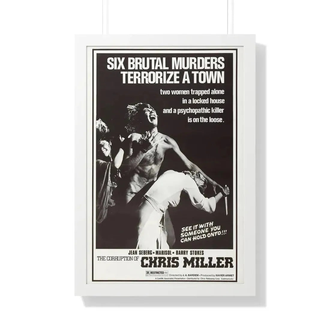 THE CORRUPTION OF CHRIS MILLER 1973 - Framed Movie Poster 20" x 30" White - The Sticker Space