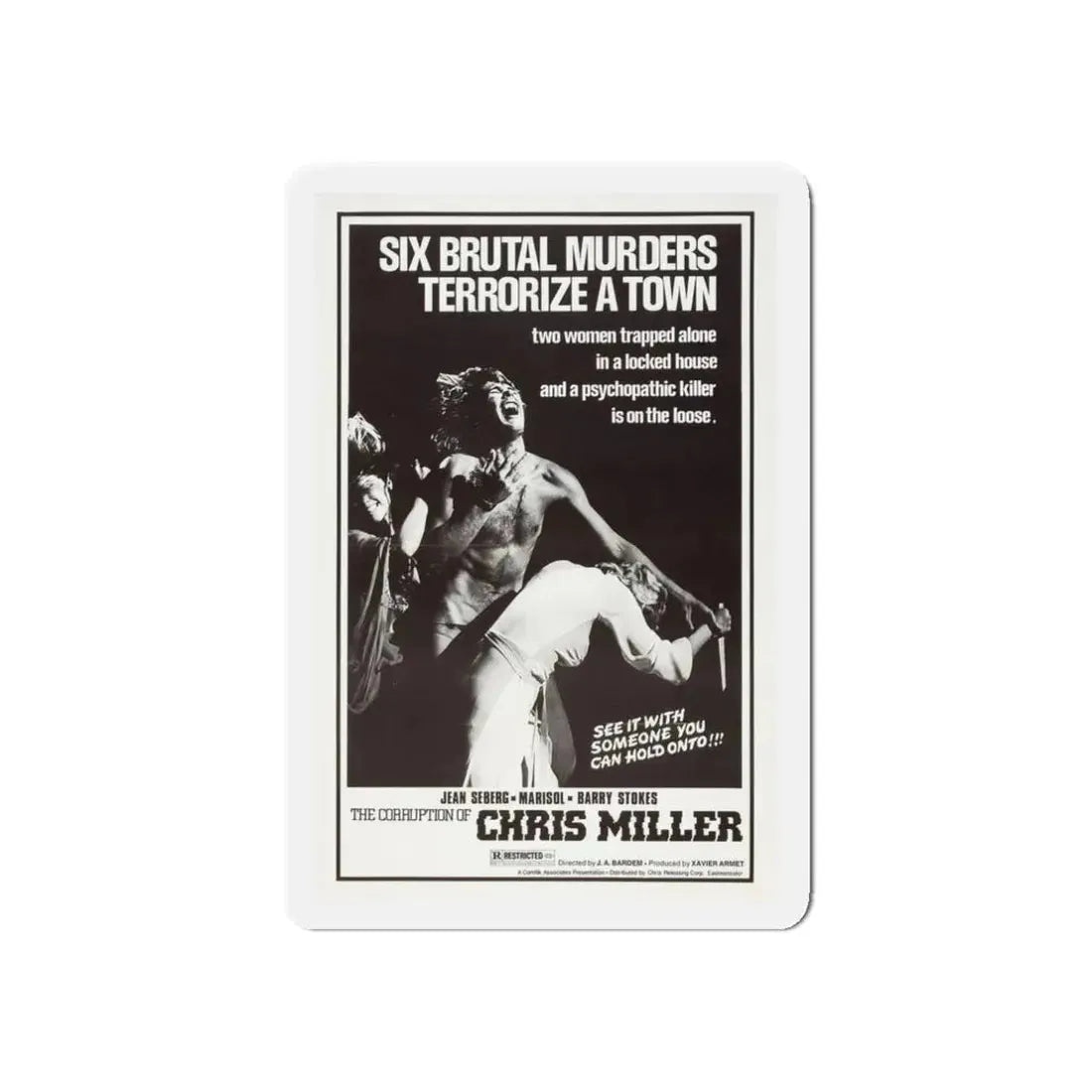 THE CORRUPTION OF CHRIS MILLER 1973 Movie Poster - Refrigerator Magnet 3 Inch Die-Cut - The Sticker Space