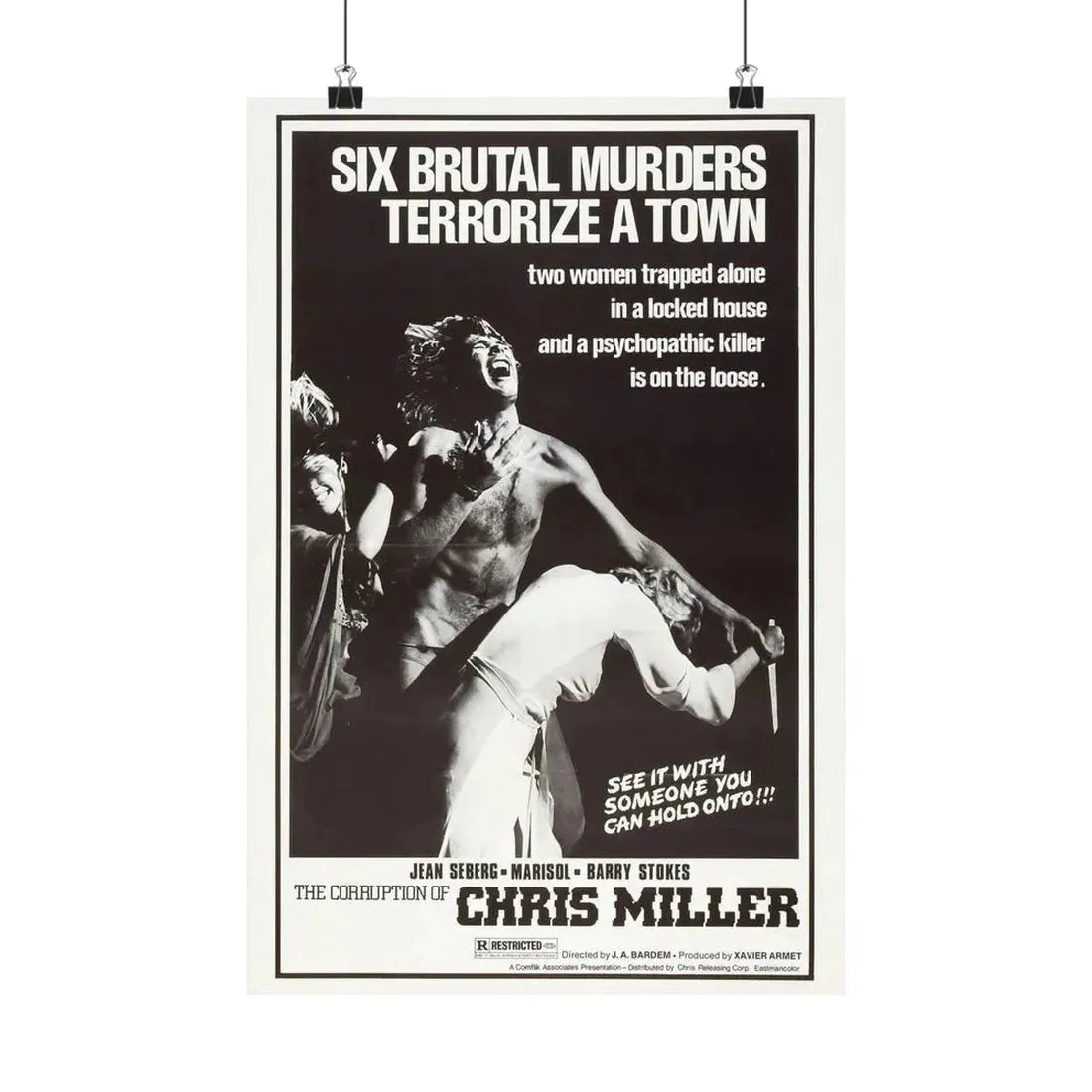 THE CORRUPTION OF CHRIS MILLER 1973 - Paper Movie Poster 12″ x 18″ Matte - The Sticker Space