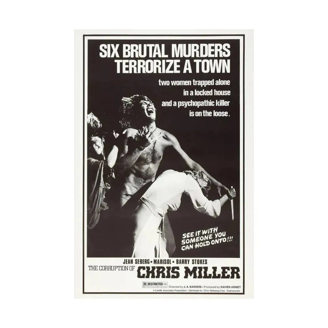 THE CORRUPTION OF CHRIS MILLER 1973 - Paper Movie Poster - The Sticker Space