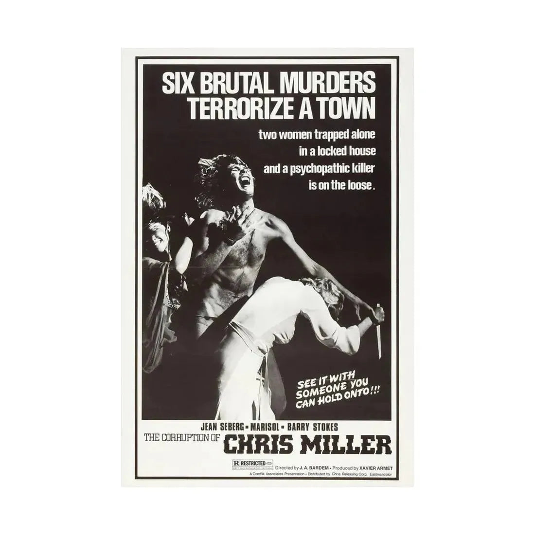 THE CORRUPTION OF CHRIS MILLER 1973 - Paper Movie Poster - The Sticker Space