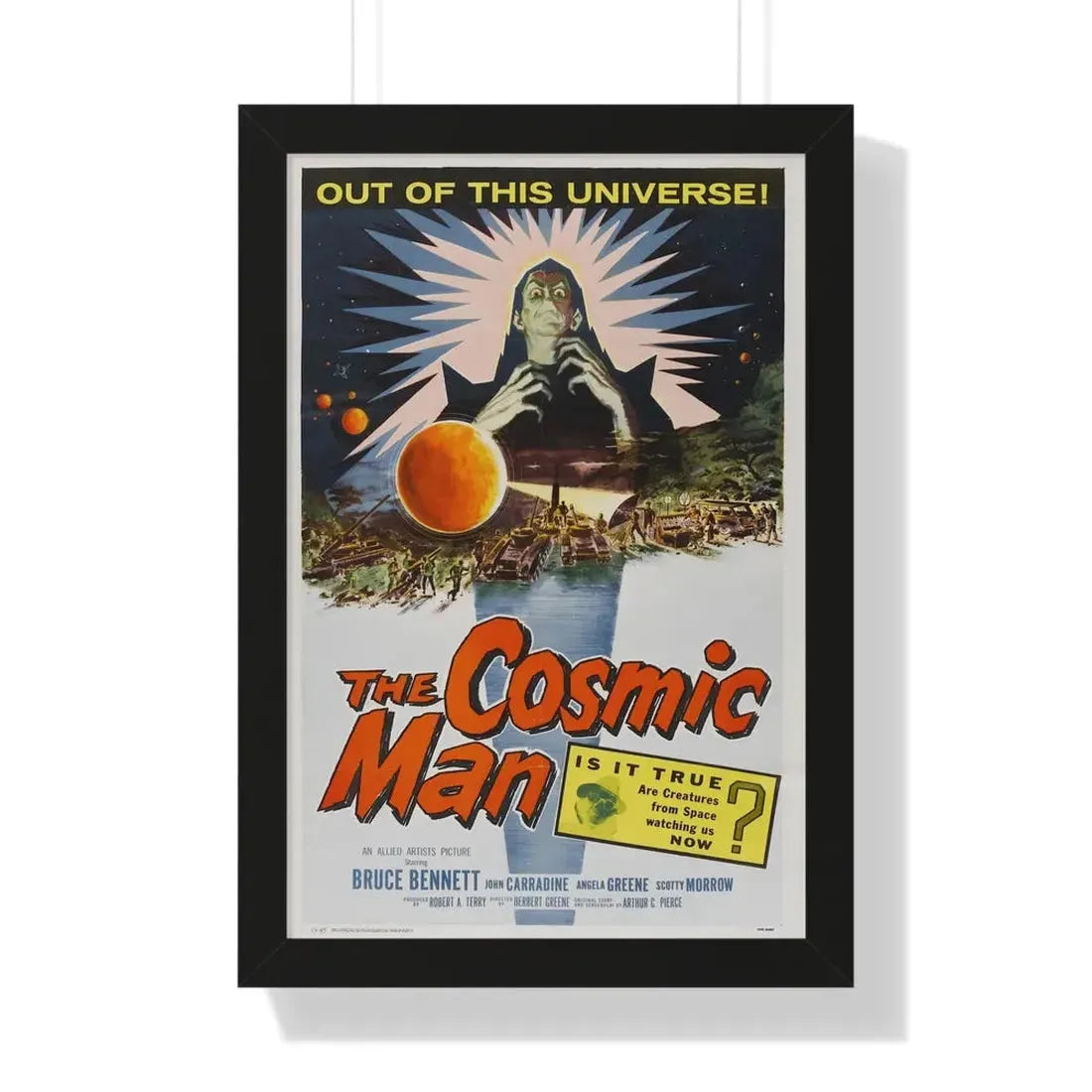 THE COSMIC MAN 1959 - Framed Movie Poster 16″ x 24″ Black - The Sticker Space
