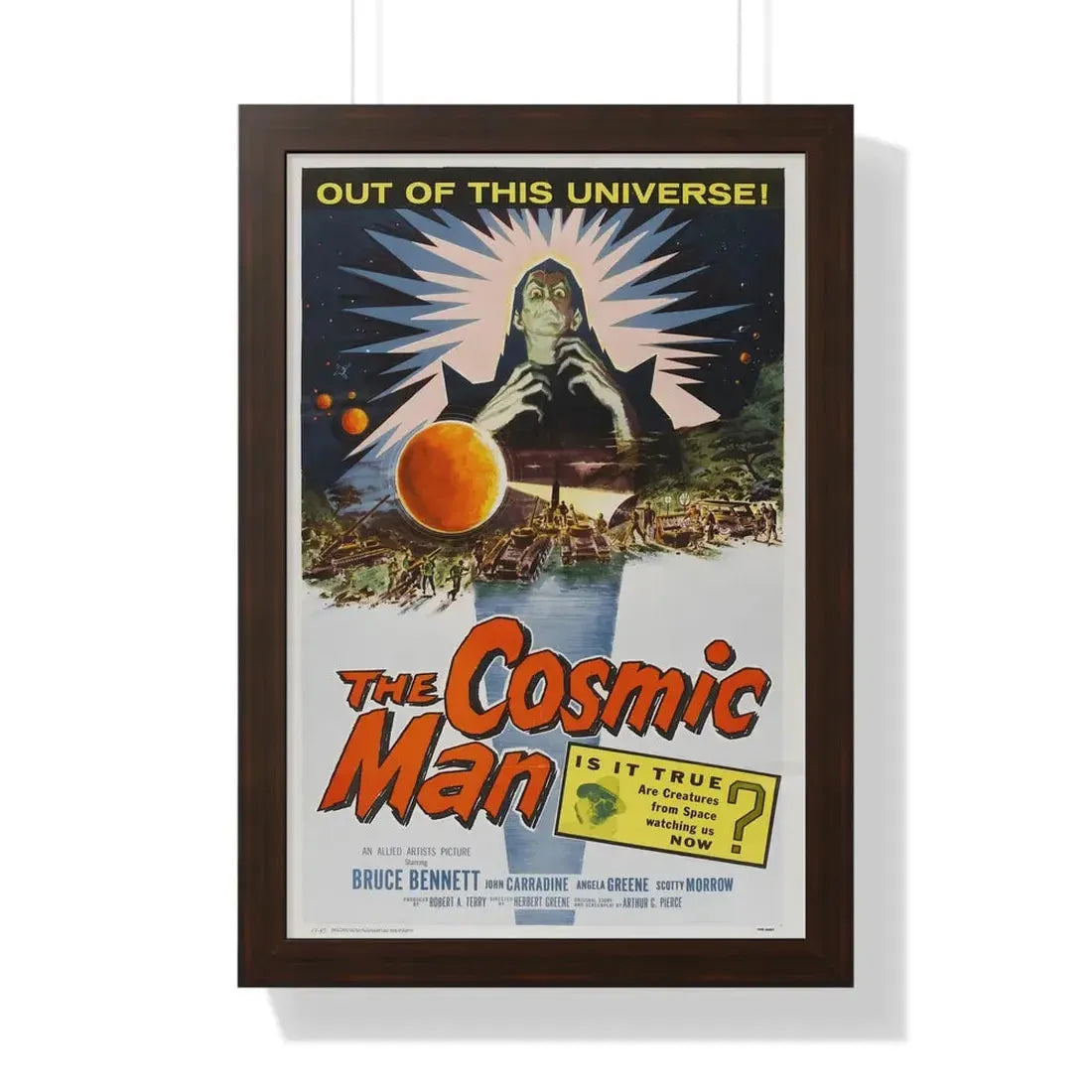 THE COSMIC MAN 1959 - Framed Movie Poster 16″ x 24″ Walnut - The Sticker Space
