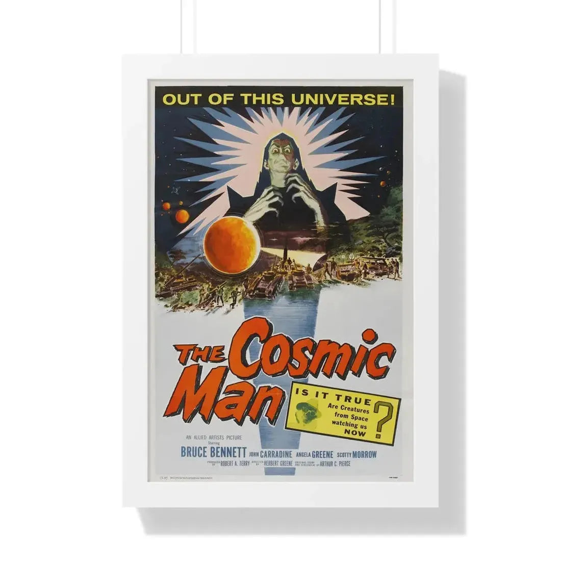 THE COSMIC MAN 1959 - Framed Movie Poster 16″ x 24″ White - The Sticker Space