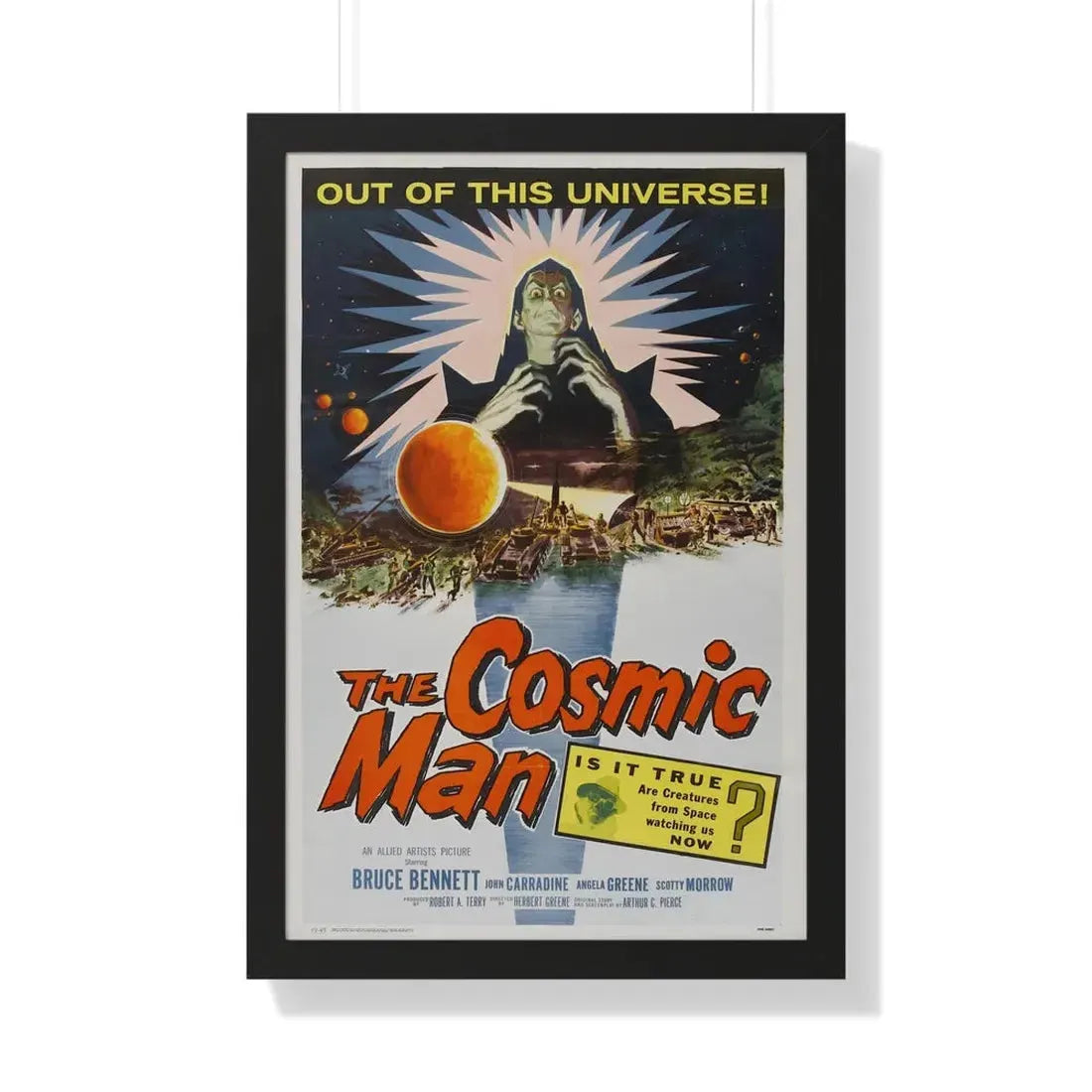 THE COSMIC MAN 1959 - Framed Movie Poster 20" x 30" Black - The Sticker Space