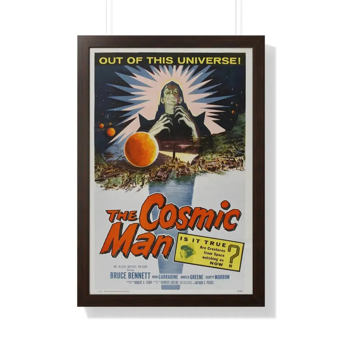 THE COSMIC MAN 1959 - Framed Movie Poster 20" x 30" Walnut - The Sticker Space