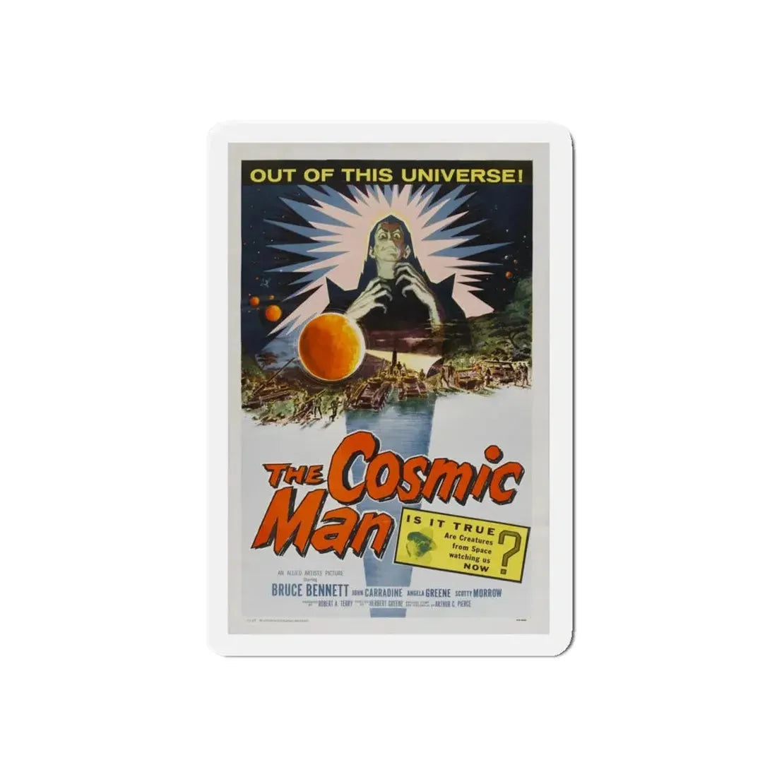 THE COSMIC MAN 1959 Movie Poster - Refrigerator Magnet 4 Inch Die-Cut - The Sticker Space