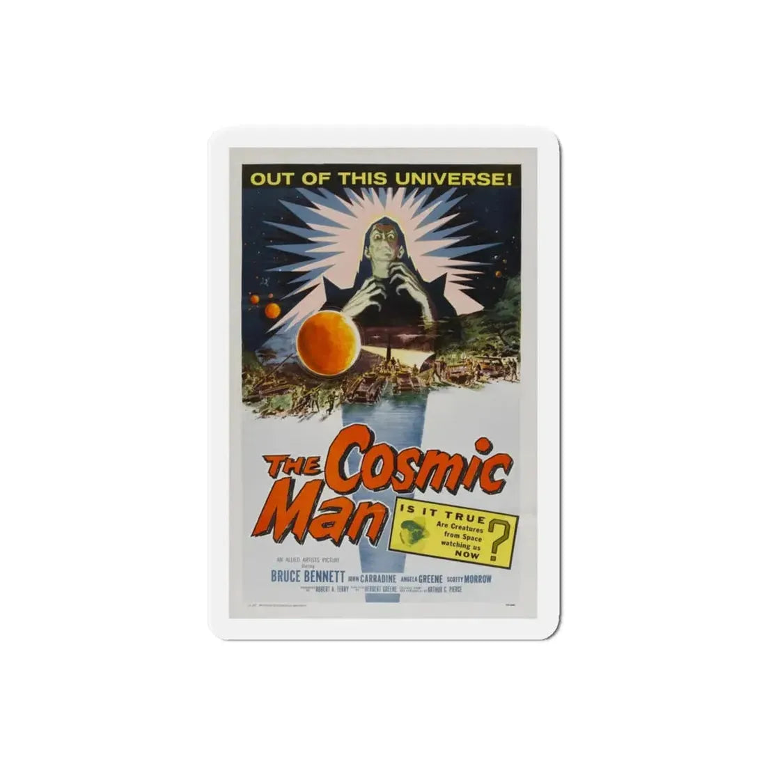 THE COSMIC MAN 1959 Movie Poster - Refrigerator Magnet 6 Inch Die-Cut - The Sticker Space