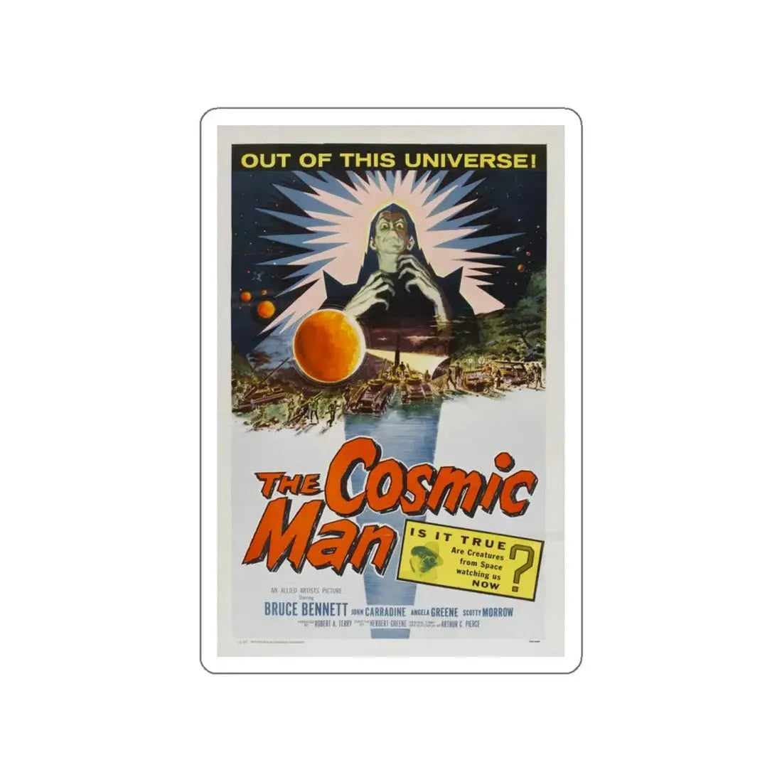 THE COSMIC MAN 1959 Movie Poster STICKER Vinyl Die-Cut Decal 5 Inch - The Sticker Space