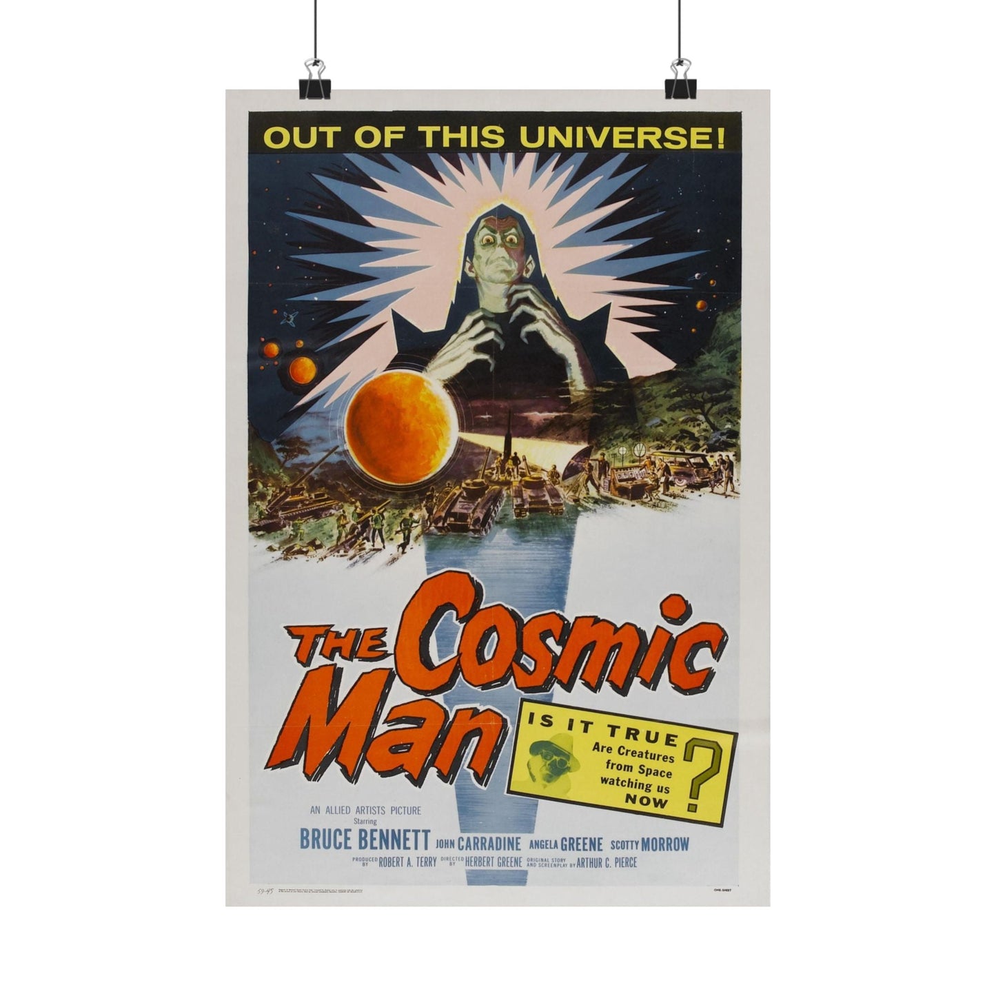 THE COSMIC MAN 1959 - Paper Movie Poster