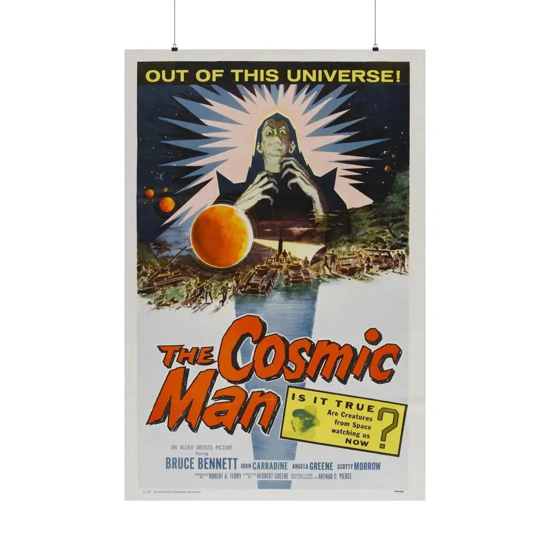 THE COSMIC MAN 1959 - Paper Movie Poster 36" x 54" Matte - The Sticker Space
