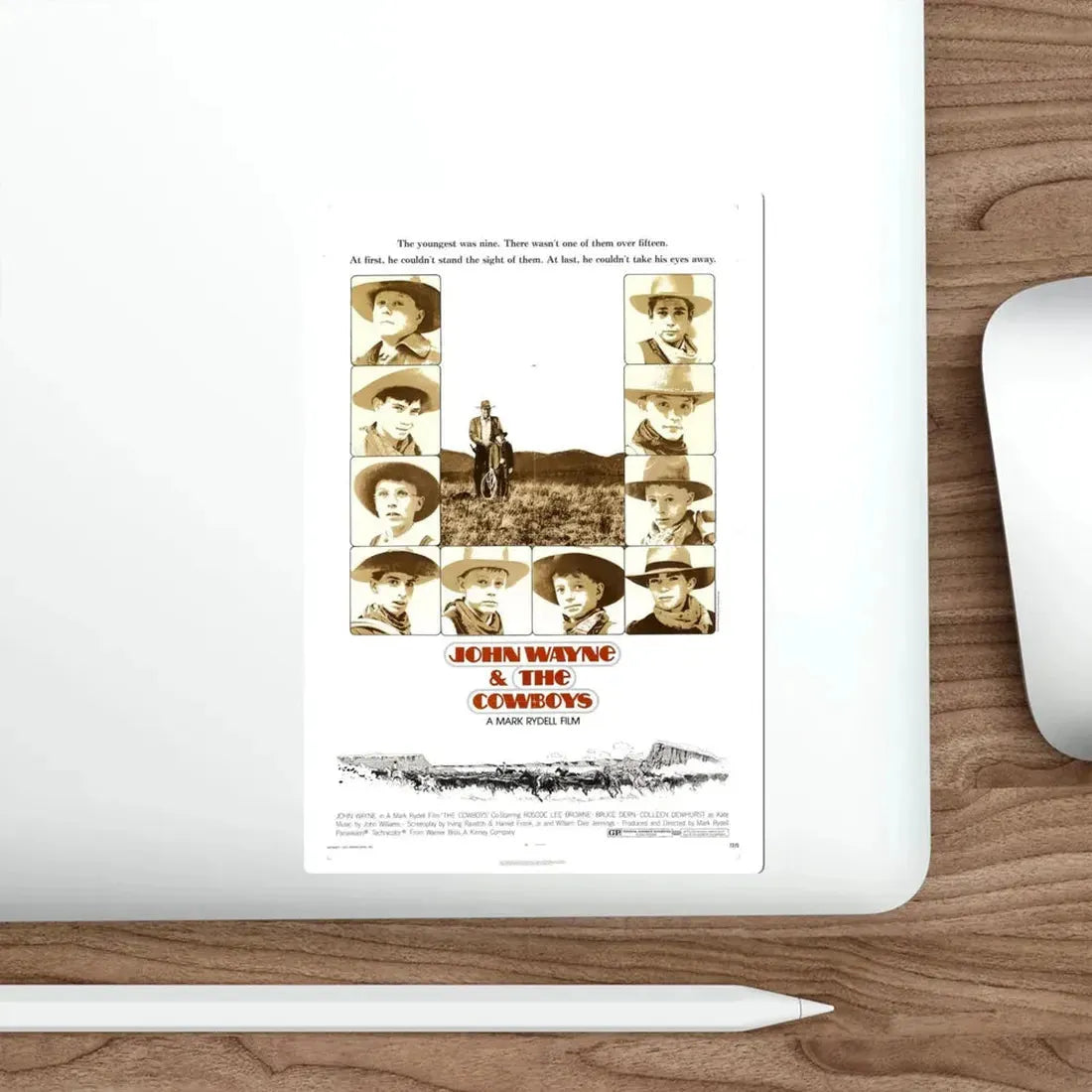 The Cowboys 1972 Movie Poster STICKER Vinyl Die-Cut Decal - The Sticker Space