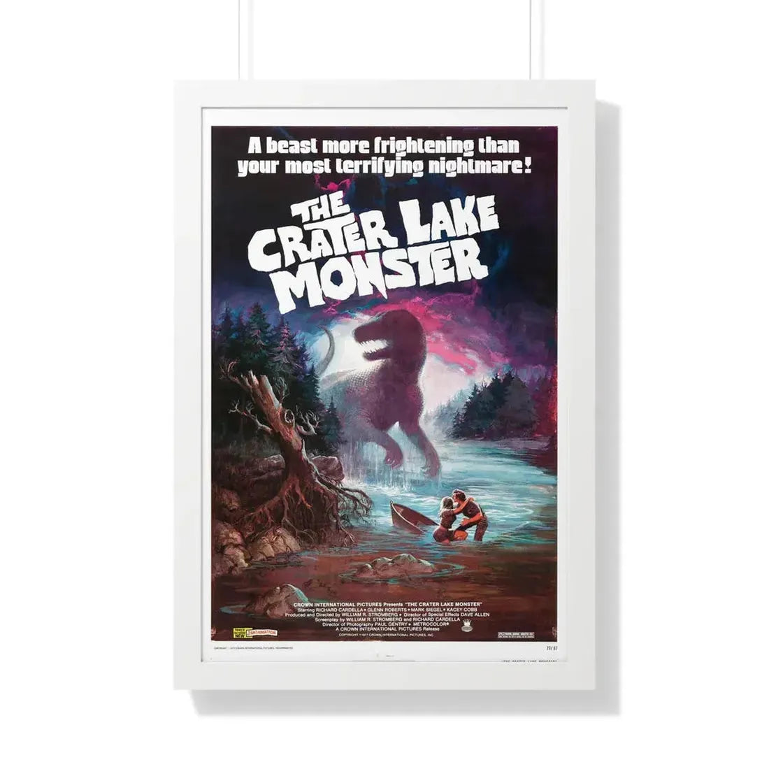 THE CRATER LAKE MONSTER 1977 - Framed Movie Poster 20" x 30" White - The Sticker Space