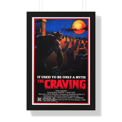 THE CRAVING (THE RETURN OF THE WOLF MAN) 1980 - Framed Movie Poster-16″ x 24″-The Sticker Space