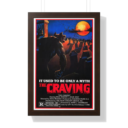 THE CRAVING (THE RETURN OF THE WOLF MAN) 1980 - Framed Movie Poster-16″ x 24″-The Sticker Space