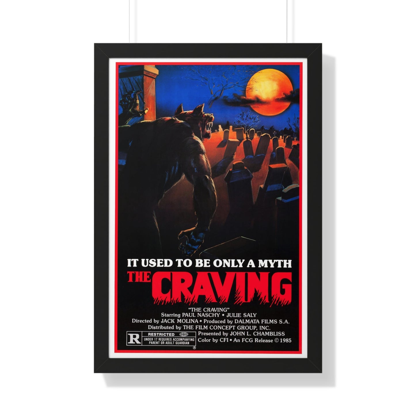 THE CRAVING (THE RETURN OF THE WOLF MAN) 1980 - Framed Movie Poster-20" x 30"-The Sticker Space