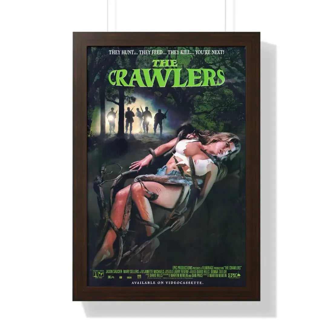 THE CRAWLERS (TROLL 3) 1990 - Framed Movie Poster 16″ x 24″ Walnut - The Sticker Space