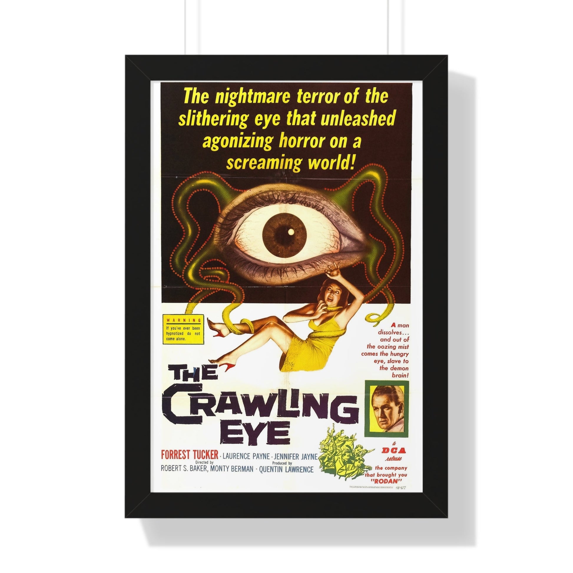 THE CRAWLING EYE (THE TROLLENBERG TERROR) 1958 - Framed Movie Poster-16″ x 24″-The Sticker Space