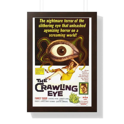 THE CRAWLING EYE (THE TROLLENBERG TERROR) 1958 - Framed Movie Poster 16″ x 24″ Walnut - The Sticker Space