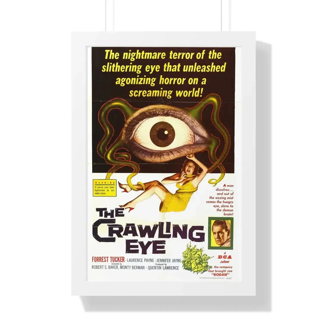 THE CRAWLING EYE (THE TROLLENBERG TERROR) 1958 - Framed Movie Poster 16″ x 24″ White - The Sticker Space