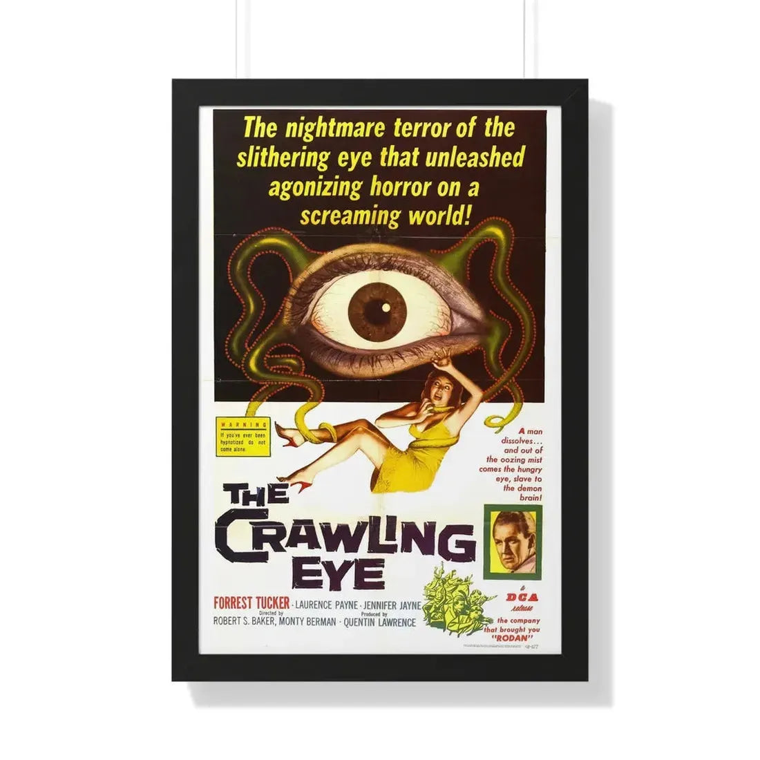 THE CRAWLING EYE (THE TROLLENBERG TERROR) 1958 - Framed Movie Poster 20" x 30" Black - The Sticker Space