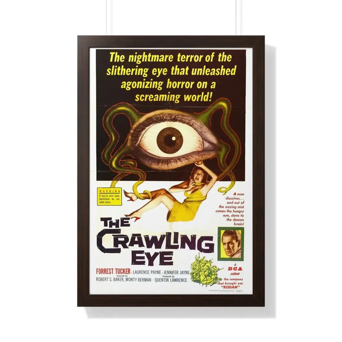 THE CRAWLING EYE (THE TROLLENBERG TERROR) 1958 - Framed Movie Poster 20" x 30" Walnut - The Sticker Space