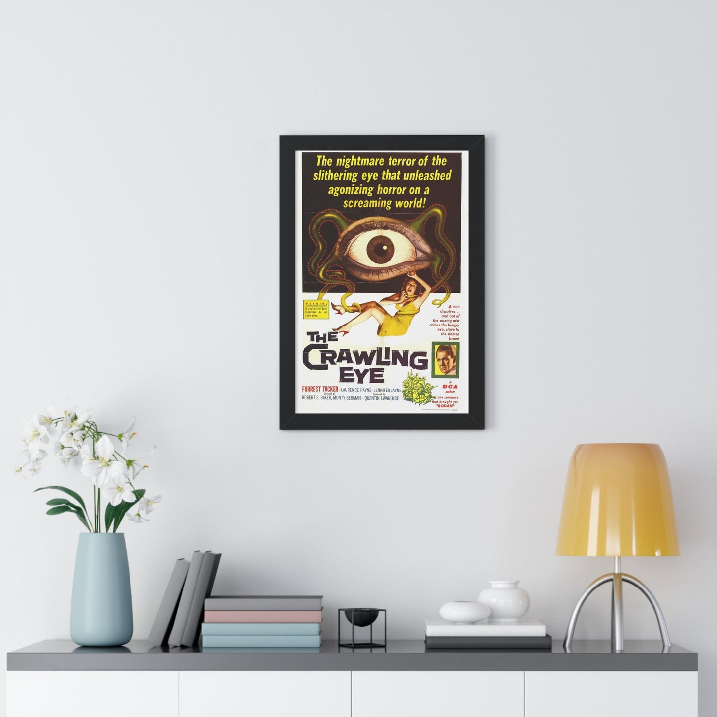 THE CRAWLING EYE (THE TROLLENBERG TERROR) 1958 - Framed Movie Poster-The Sticker Space