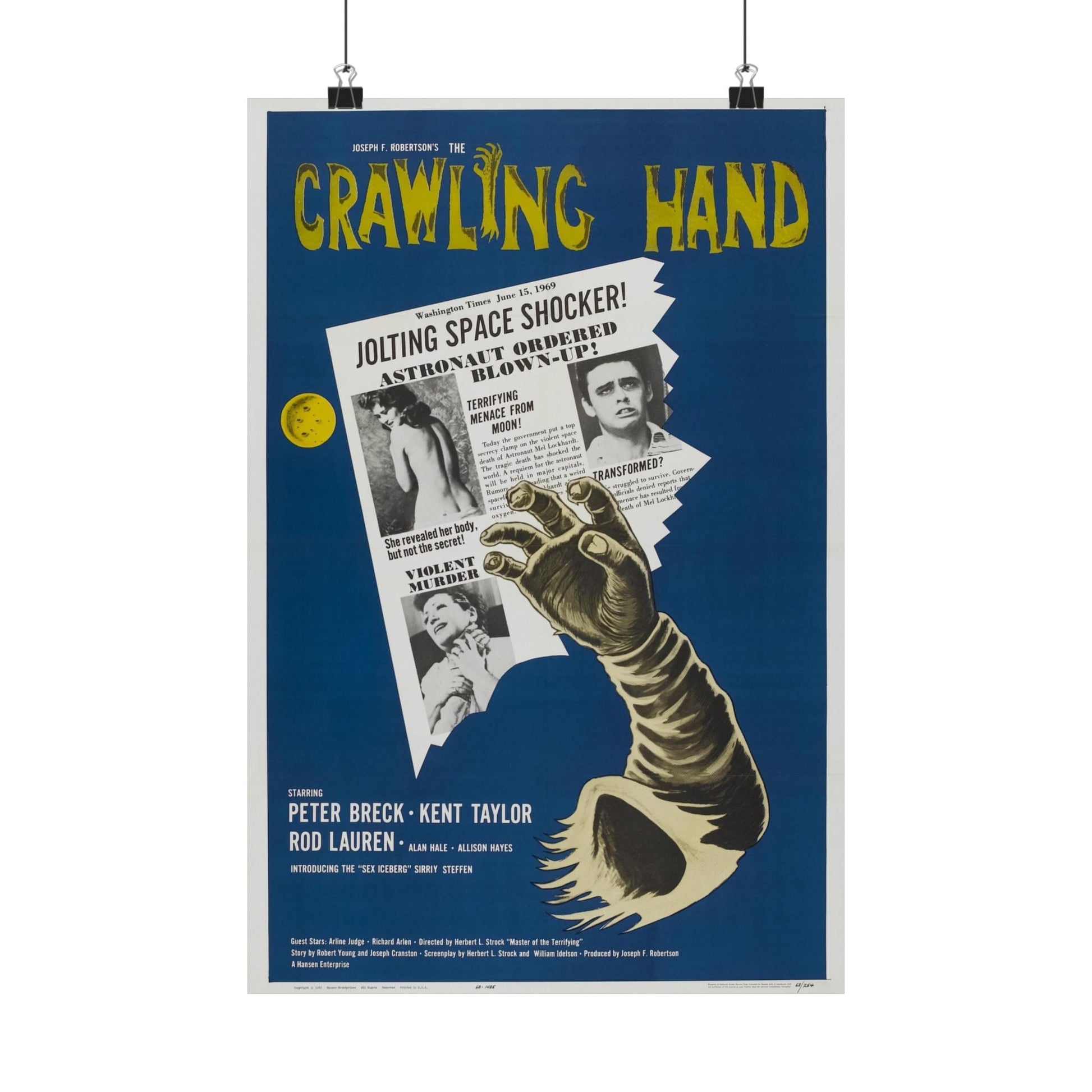 THE CRAWLING HAND 1963 - Paper Movie Poster-12″ x 18″-The Sticker Space