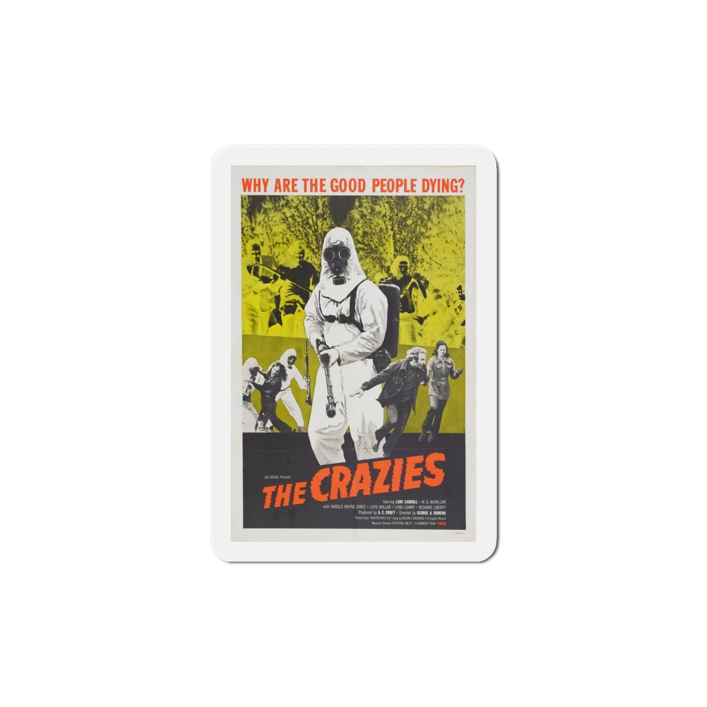 The Crazies 1973 Movie Poster Die-Cut Magnet-6 × 6"-The Sticker Space