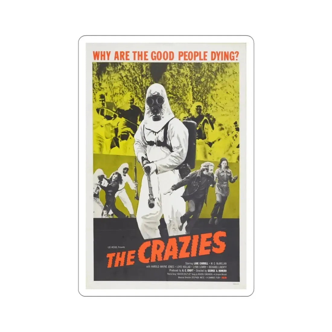 The Crazies 1973 Movie Poster STICKER Vinyl Die-Cut Decal 4 Inch - The Sticker Space