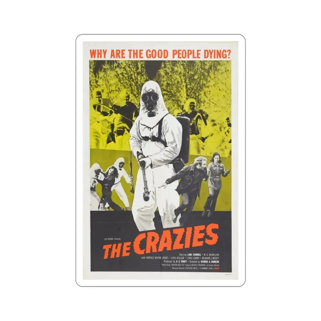 The Crazies 1973 Movie Poster STICKER Vinyl Die-Cut Decal 6 Inch - The Sticker Space