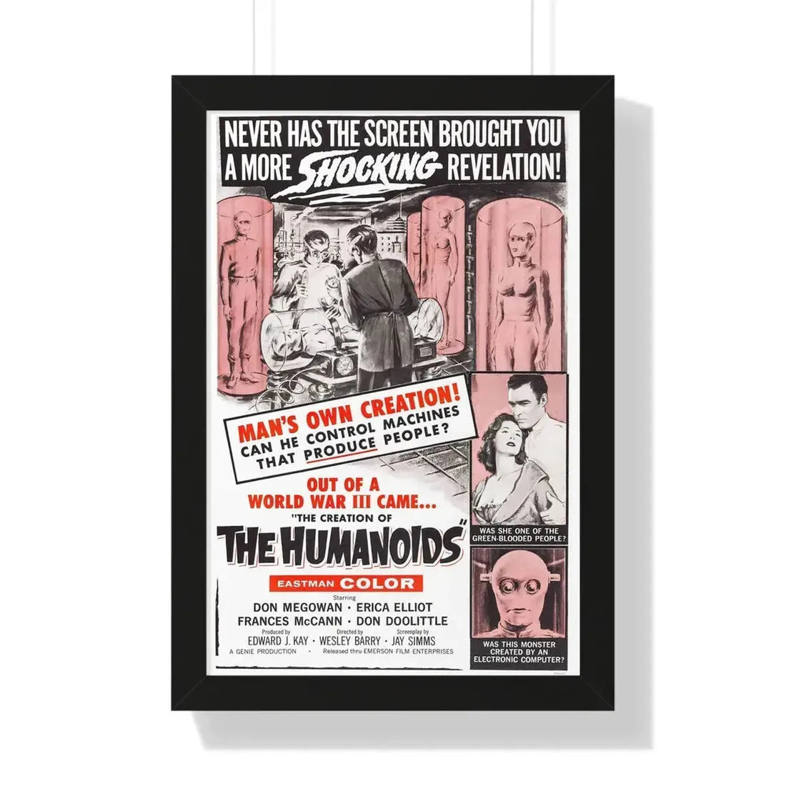 THE CREATION OF THE HUMANOIDS 1962 - Framed Movie Poster 16″ x 24″ Black - The Sticker Space