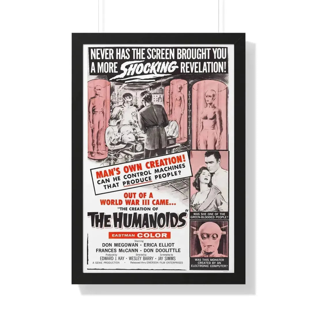 THE CREATION OF THE HUMANOIDS 1962 - Framed Movie Poster 20" x 30" Black - The Sticker Space