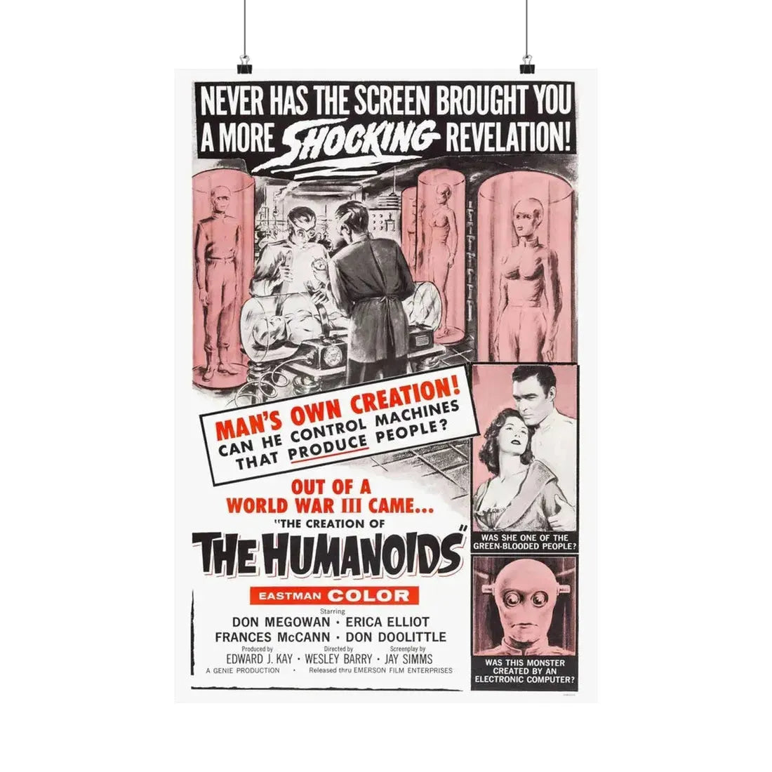 THE CREATION OF THE HUMANOIDS 1962 - Paper Movie Poster 20″ x 30″ Matte - The Sticker Space