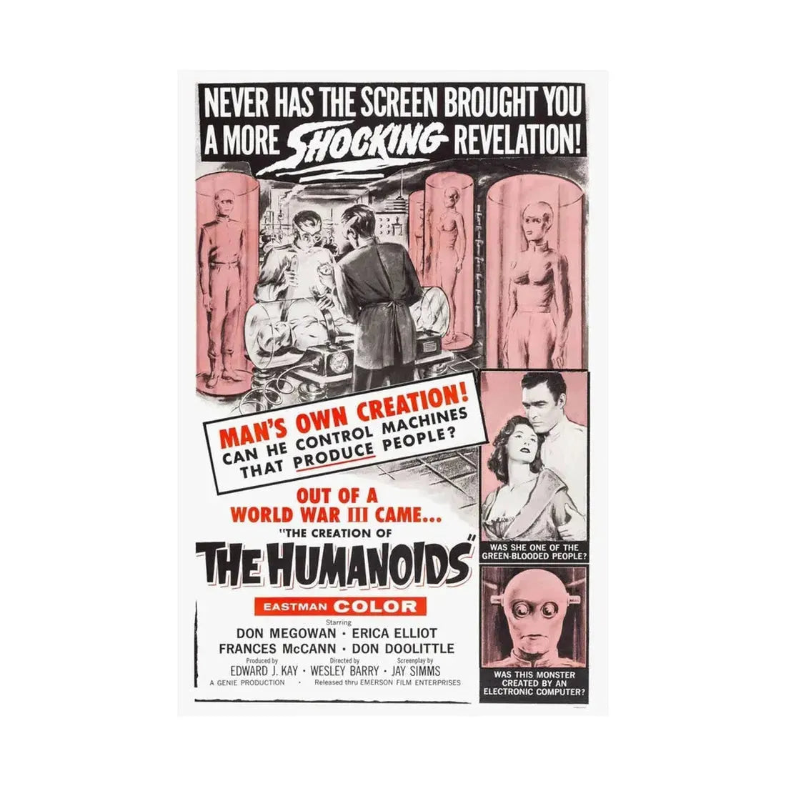 THE CREATION OF THE HUMANOIDS 1962 - Paper Movie Poster - The Sticker Space