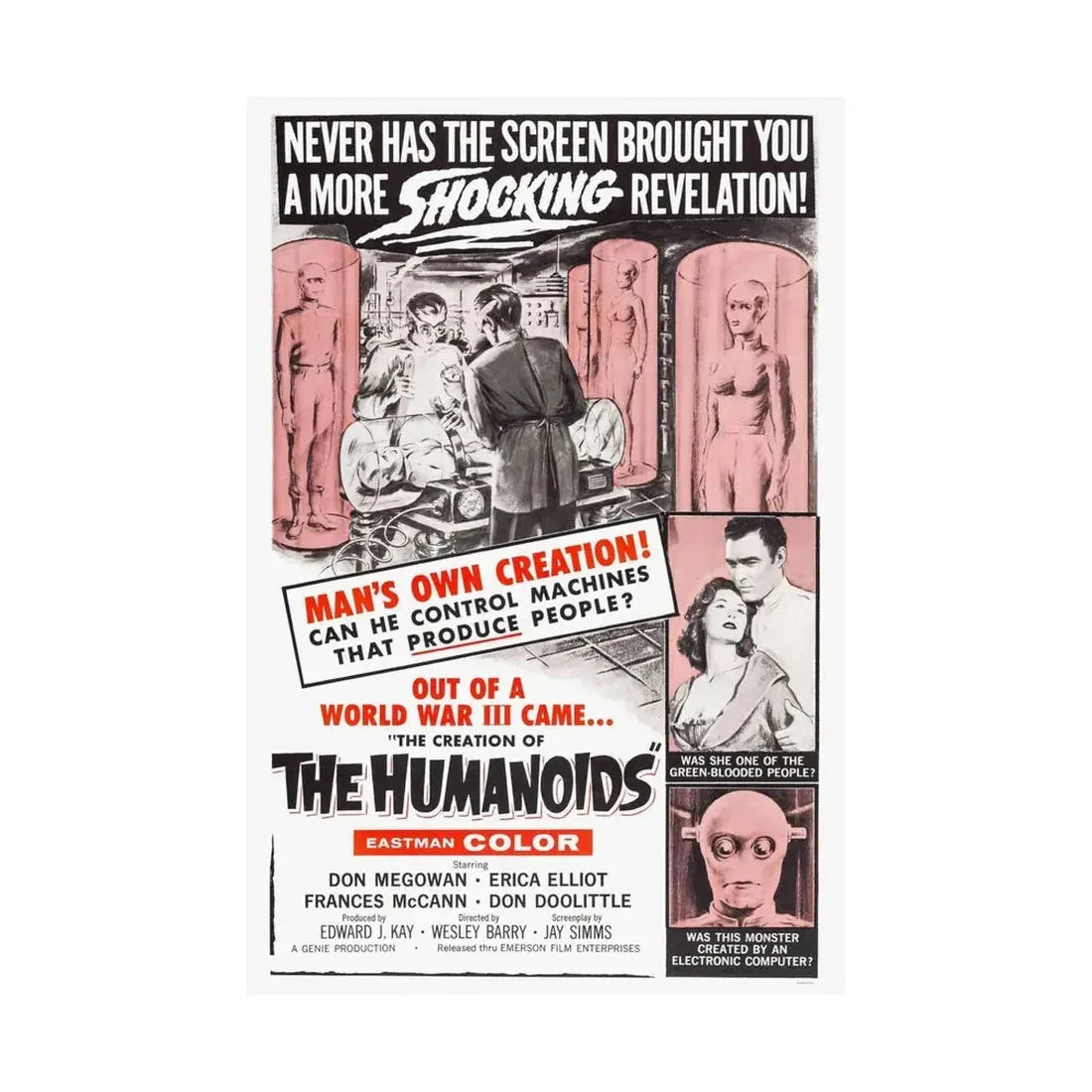 THE CREATION OF THE HUMANOIDS 1962 - Paper Movie Poster - The Sticker Space