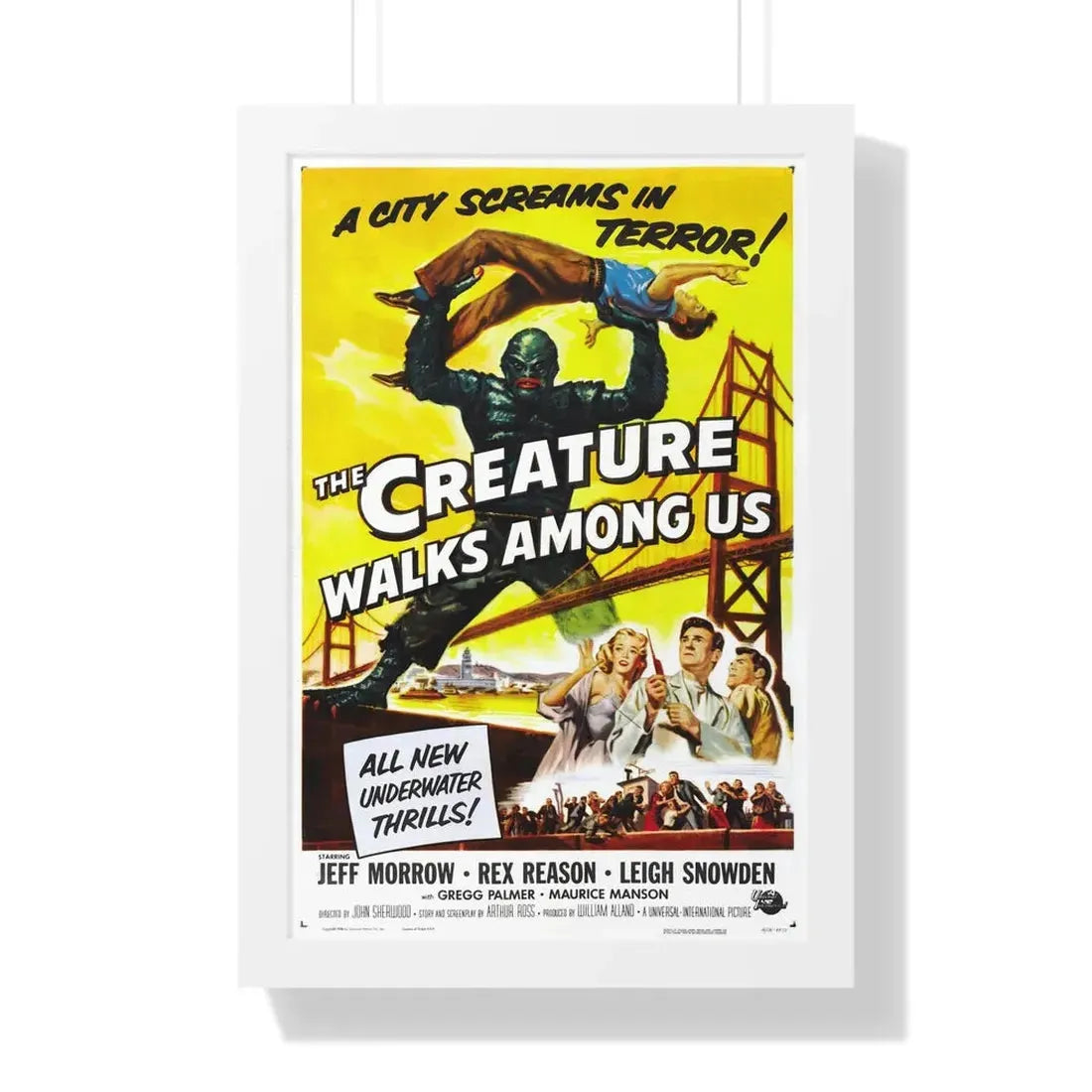 THE CREATURE WALKS AMONG US (2) 1956 - Framed Movie Poster 16″ x 24″ White - The Sticker Space