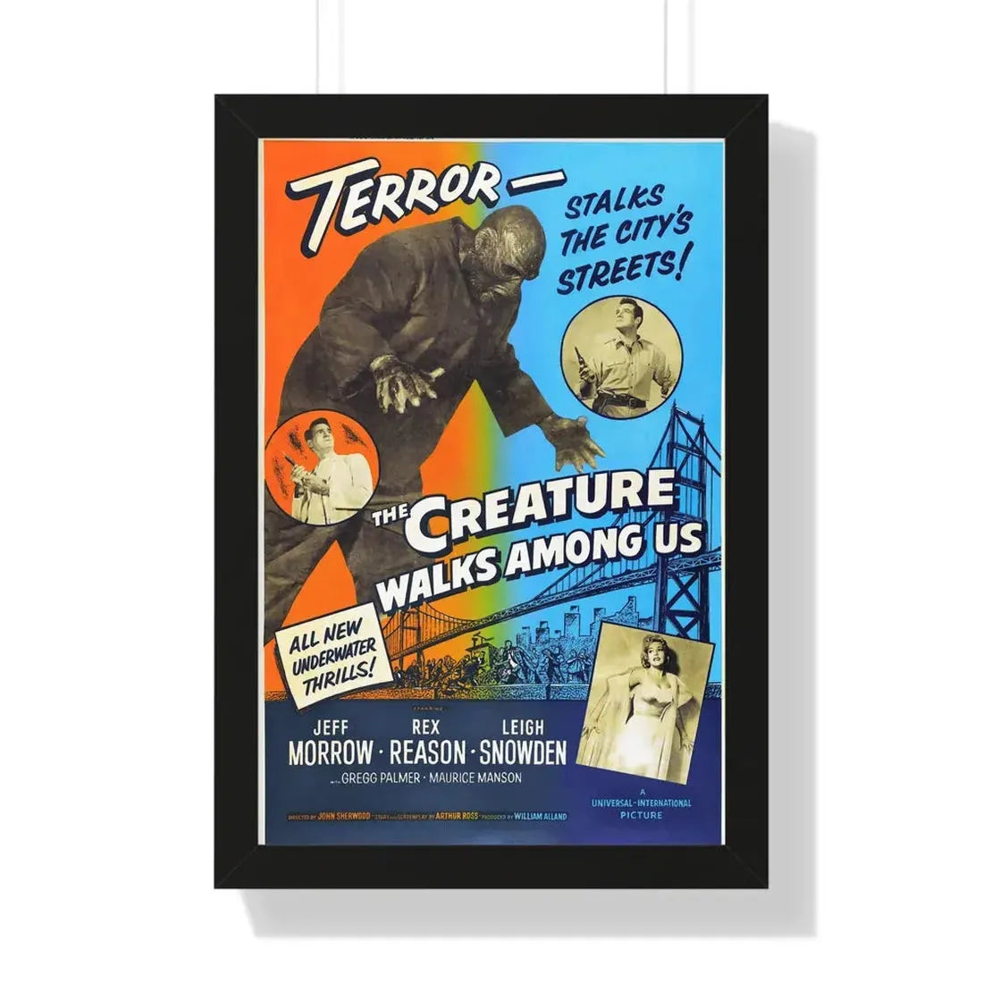 THE CREATURE WALKS AMONG US (3) 1956 - Framed Movie Poster 16″ x 24″ Black - The Sticker Space
